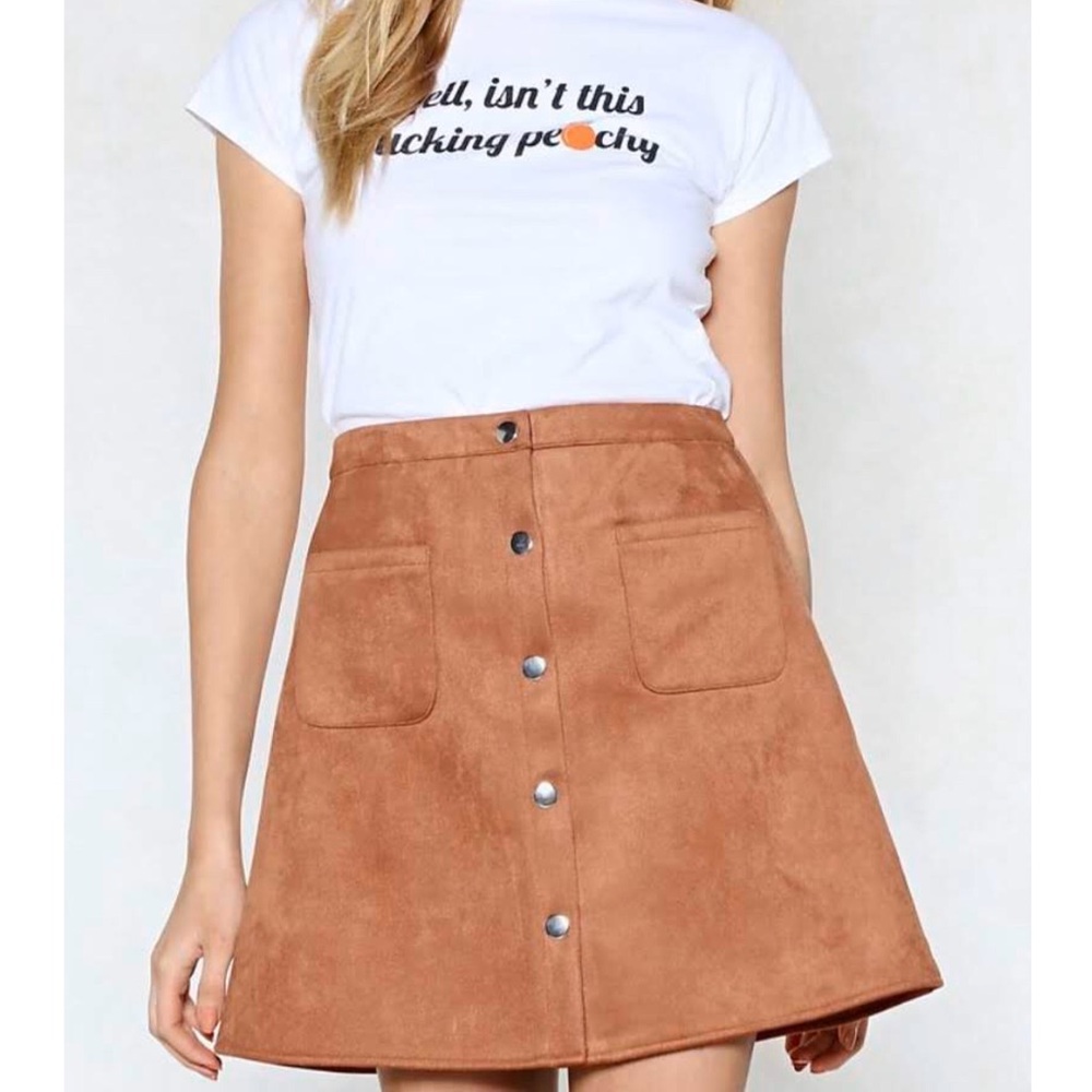 Button up mini skirt